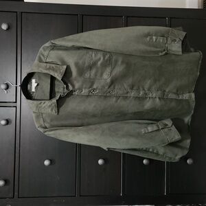 Woman Within olive green button up blouse 2x (26-28)